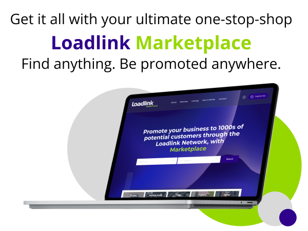 this is an image of a laptop. this image discusses product called loadlink marketplace